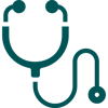 Stethoscope icon to symbolise health checks