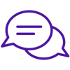Icon showing two speech bubbles to symbolise TRAINING-Lets-Talk